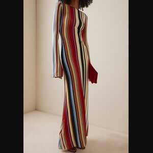 Cala de la Cruz — Amay Striped Knit Maxi Dress, Size S